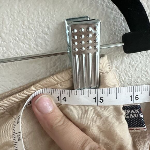 Vintage Jean Paul Gaultier Skirt Womens Large Y2K Pleated Satin Beige A Line 42 - Picture 5 of 6